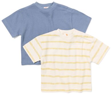 Hema Baby T-shirt jersey strepen - 2 stuks blauw (blauw) - 98
