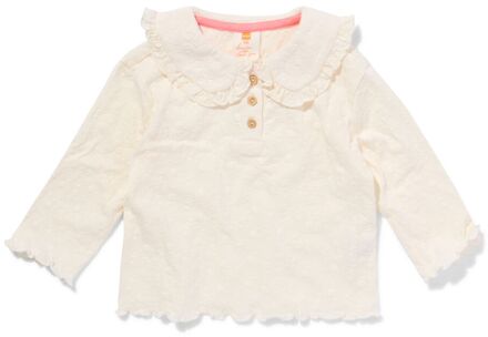 Hema Baby T-shirt met kraag gebroken wit (gebroken wit) - 92