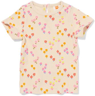Hema Baby T-shirt rib bloemen ecru (ecru) - 86