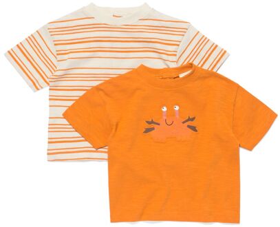 Hema Baby T-shirts - 2 Stuks Bruin (bruin) - 74