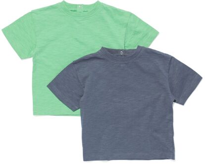 Hema Baby T-shirts - 2 Stuks Groen (groen) - 62