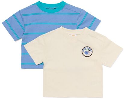 Hema Baby T-shirts jersey strepen - 2 stuks blauw (blauw) - 98