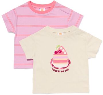 Hema Baby T-shirts jersey strepen - 2 stuks ecru (ecru) - 62