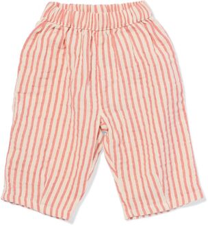 Hema Babybroek comfy fit mousseline strepen rood (rood) - 74