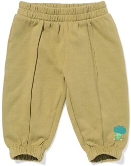 Hema Babybroek comfy fit sweatstof olijf (olijf) - 86