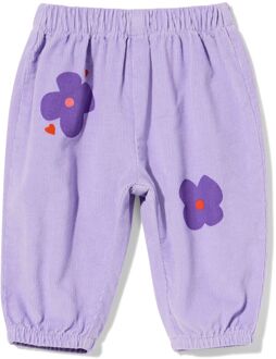Hema Babybroek corduroy bloemen paars (paars) - 68