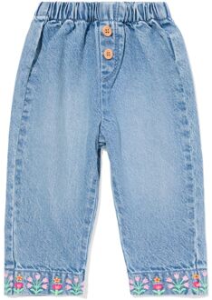 Hema Babybroek loose fit bloemen denim (denim) - 62