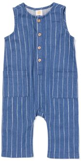 Hema Babyjumpsuit linnen strepen blauw (blauw) - 74