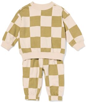 Hema Babykleding sweatset blokken groen (groen) - 98