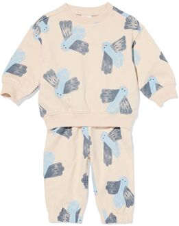 Hema Babykleding sweatset comfy fit dieren ecru (ecru) - 80