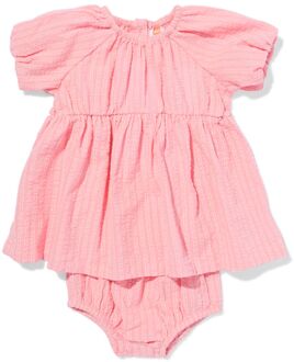 Hema Babykledingset A-lijn seersucker strepen roze (roze) - 86