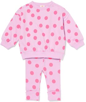 Hema Babykledingset comfy fit rib stippen paars (paars) - 68