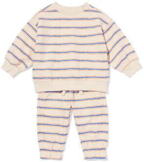 Hema Babykledingset comfy fit strepen ecru (ecru) - 62
