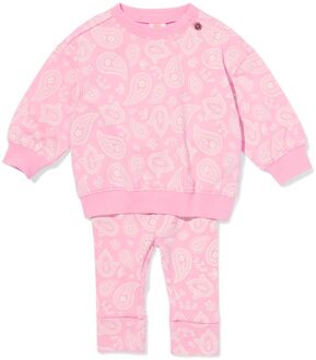 Hema Babykledingset comfy fit sweatstof paisley roze (roze) - 86