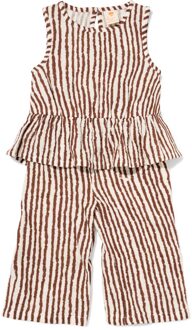 Hema Babykledingset mousseline strepen bruin (bruin) - 62