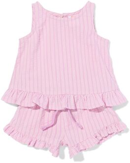 Hema Babykledingset seersucker strepen roze (roze) - 92