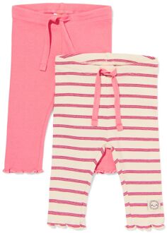 Hema Babylegging rib strepen - 2 stuks ecru (ecru) - 68
