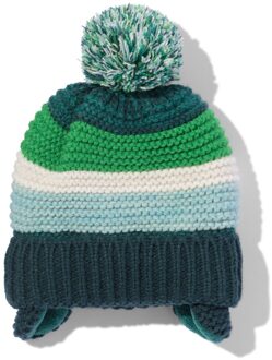 Hema Babymuts met pompon strepen multi (multi) - 4-9 m