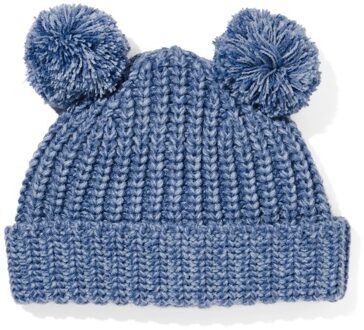 Hema Babymuts pompon blauw (blauw) - 4-9 m