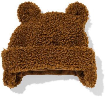 Hema Babymuts teddy met oren bruin (bruin) - 9-24 m