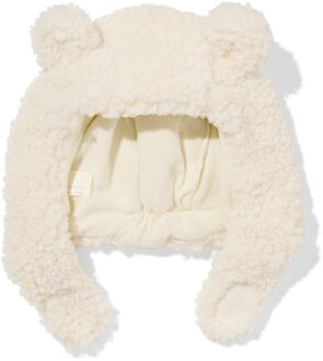 Hema Babymuts teddy met oren wit (wit) - 9-24 m