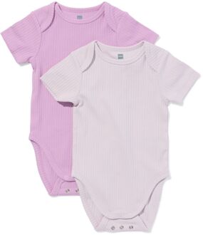 Hema Babyromper LENZING™ ECOVERO™ rib - 2 stuks lila (lila) - 62/68