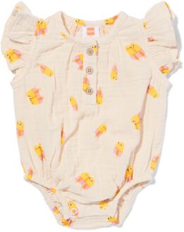 Hema Babyromper mousseline ijsjes ecru (ecru) - 68