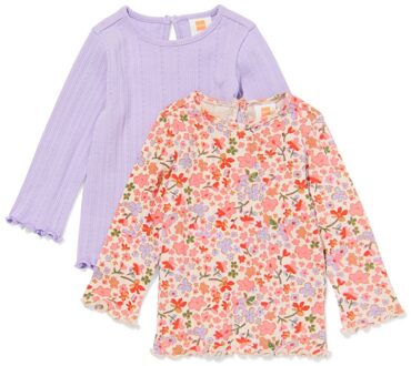 Hema Babyshirts ajour - 2 stuks multi (multi) - 68