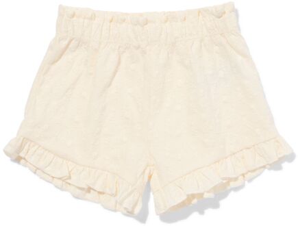 Hema Babyshort comfort fit jersey broderie gebroken wit (gebroken wit) - 62