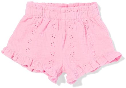 Hema Babyshort comfy fit broderie roze (roze) - 62