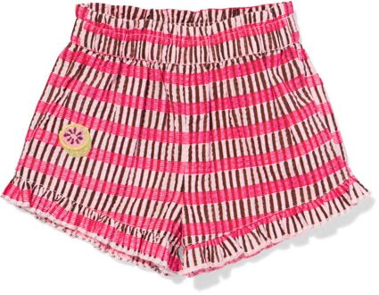Hema Babyshort comfy fit seersucker strepen roze (roze) - 74