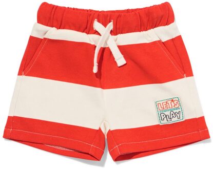 Hema Babyshort comfy fit sweatstof strepen rood (rood) - 62
