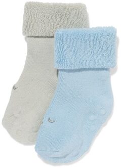 Hema Babysokken badstof beren - 2 paar middenblauw (middenblauw) - 12-18 m