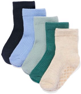 Hema Babysokken met katoen - 5 paar blauw (blauw) - 6-12 m