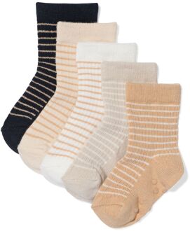 Hema Babysokken strepen - 5 paar zand (zand) - 18-24 m