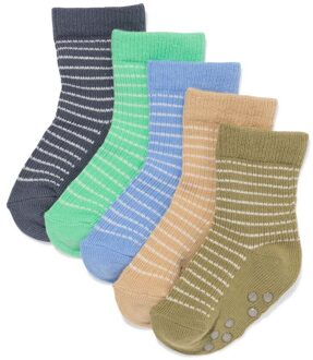 Hema Babysokken strepen - 5 stuks olijf (olijf) - 12-18 m