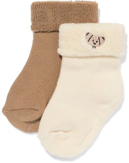 Hema Babysokken terry croissant - 2 paar beige (beige)