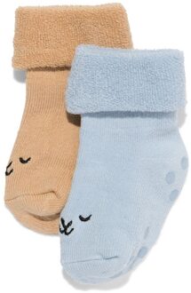 Hema Babysokken terry middenblauw (middenblauw) - 3-6 m