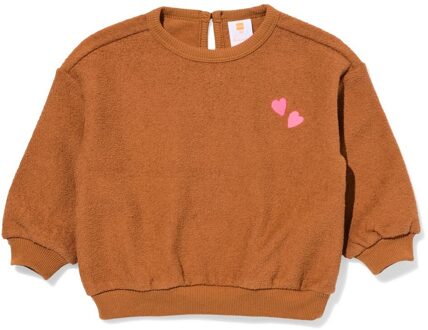Hema Babysweater hartjes bruin (bruin) - 98