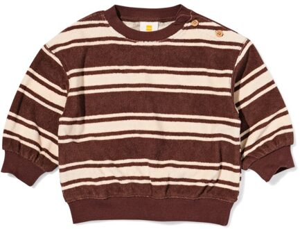 Hema Babysweater terry strepen bruin (bruin) - 68