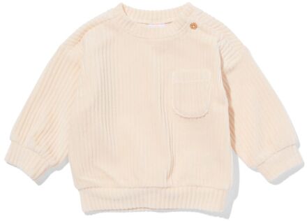 Hema Babysweater velours rib ecru (ecru) - 80