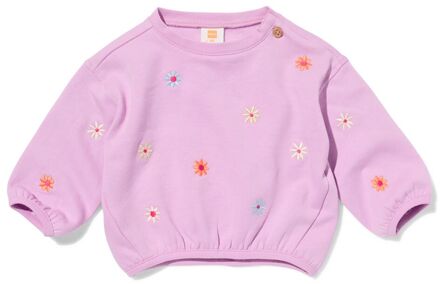 Hema Babytrui jersey borduursel bloemen paars (paars) - 74