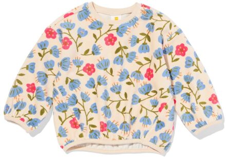 Hema Babytrui rib velours bloemen ecru (ecru) - 98
