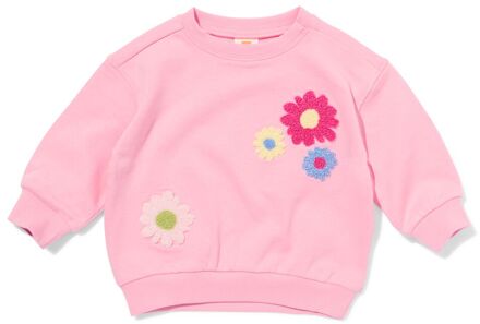 Hema Babytrui sweatstof bloemen roze (roze) - 74
