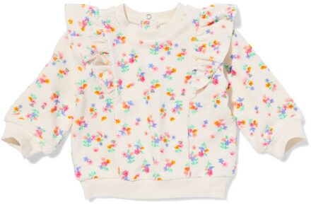 Hema Babytrui velours rib bloemen ecru (ecru) - 68