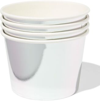 Hema Bakje 450ml papier zilver - 4 stuks (zilver)