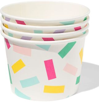 Hema Bakjes 450ml papier confetti - 4 stuks (multicolor)