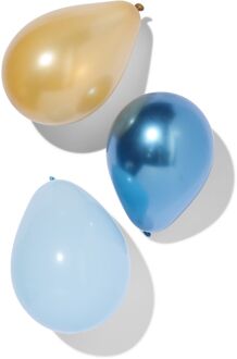 Hema Ballonnen Ø23cm blauw-goud - 20 stuks