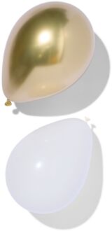 Hema Ballonnen Ø23cm wit-goud - 20 stuks