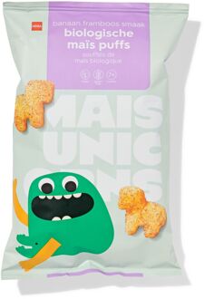 Hema Bio maïs puffs banaan-framboos 30g